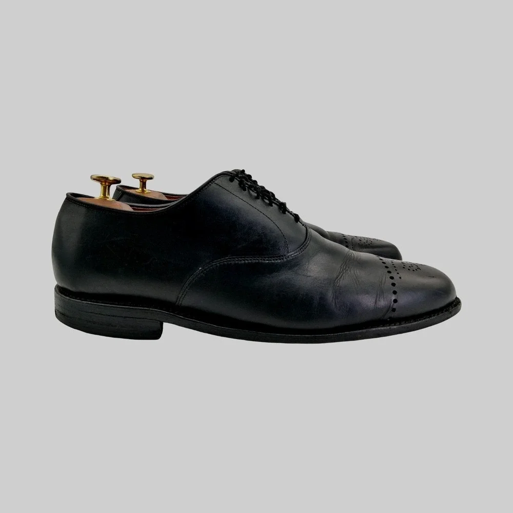 Allen Edmonds Shoes Mens Size 10.5 E Black Leather Cap Toe Oxford Made USA